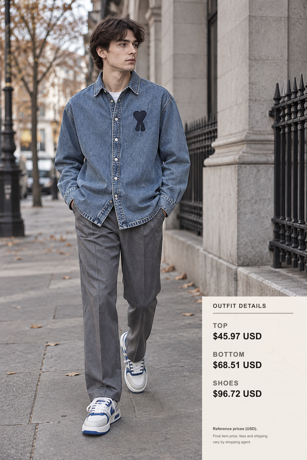 Ami Paris Winter Jacket: 3 Color Looks outfit 1 full-body street style for fashionreps