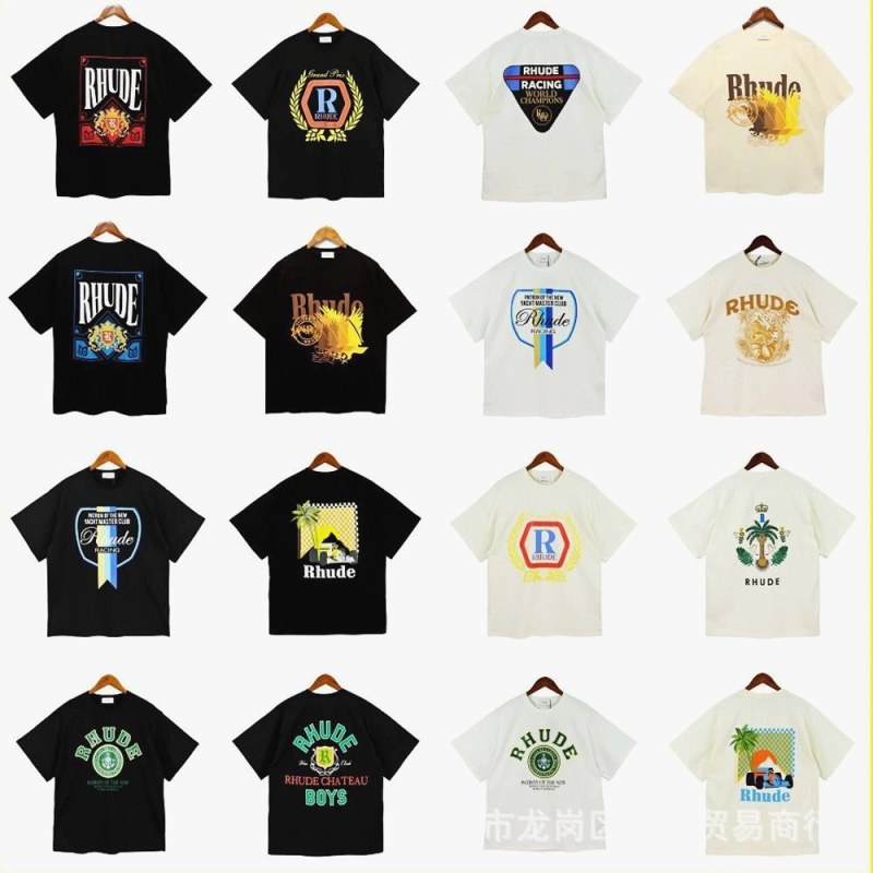 Rhude Trendy T-Shirts with Various Printed Designs Review: 240g Cotton, Bench-Measured